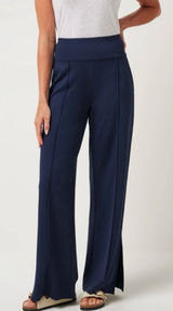 Travis Mathew Medium Spa Day Wide Leg Pants Navy High Waist Relaxed Lounge Photo 0