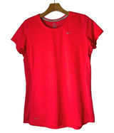 Nike Shirt Women Large‎ Hot Pink Running Dri Fit Short Sleeve Activewear Tee Photo 0