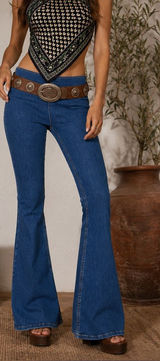 Free‎ People Penny Pull-On Flare Bell Bottom Hippie Festival Denim Jeans Photo 0