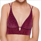 Victoria`s Secret Pink Lightly Lined Bralette Velvet Size Large‎ Vamp Red Photo 0
