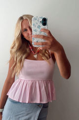 Pink ruffle top Size L Photo 0