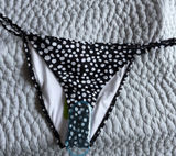 Peek & Beau Polka Dot Bikini Bottom Womens Size 8 Black White REPREVE‎ Swimwear Photo 0