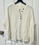 Aerie Cream waffle Knit Cardigan with Button Detail 100% cotton medium Photo 0