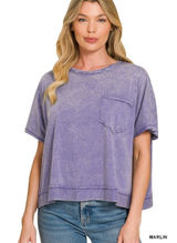 Zenana‎ Acid Washed Round Neck Short Sleeve Oversized T-Shirt - Small Photo 0