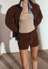 NWT Pretty Little Thing Clay Faux Suede Mid Rise Shorts Photo 0