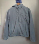 Aritzia 1 RARE Small TNA Polartec Fleece Full‎ Zip Hoodie Sweatshirt Icy Blue Photo 0
