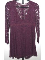 Kimchi Blue Urban Outfitters Burgundy Lace Mini Dress Size 4 V-Neck Photo 0
