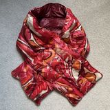 Free People Movement Down Fill Puffer Cowl Neck Scarf Pink Orange One Size Photo 0