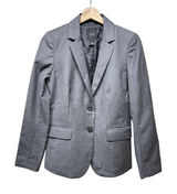 J. Crew Women Super 120s Blazer Jacket Size 4 Gray 100% Wool Preppy Office Photo 0