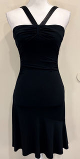 Y2K City Triangles Black Ruched Halter Cocktail Dress XS Party Going‎ Out Hoco Photo 0