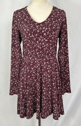 Aeropostale Dress Floral Womens Size XL Crisscross Back Long‎ Sleeve Midi Dress Photo 0