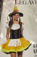 Leg Avenue Kandy Korn Witch Viral Halloween Costume Women Jr XL/Adult‎ Small Photo 0