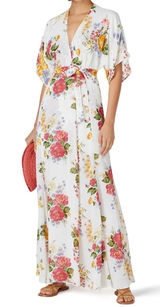Reformation Winslow Floral Wrap Short Sleeve Maxi Dress - Size XS Photo 0