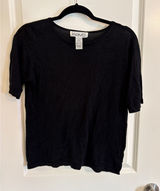 Vintage Kevo Collection Silk Knit Short Sleeve Black Top Size Small Photo 0