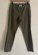 Via Masini 80 Firenze Olive Pull On Cigarette Pants Made Italy Stretch Ankle Photo 0