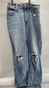 Hollister Jeans Womens‎ W25 R Ultra High-Rise Dad Fit Blue Denim Distressed Photo 0