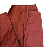 American Eagle Corduroy High-Waisted Straight Leg Utility Pants Size 10 Rust Burgundy Photo 0