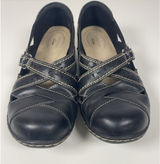 Clarks Ashland Spin Q Womens Size 8.5M Black Tan Leather Loafer Mary‎ Jane Shoes Photo 0
