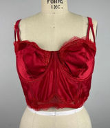 Victoria's Secret Dream Angels Red Satin Lace Bustier Corset Top 38DD/E85 Photo 0