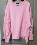 Pink Oversized Sweatshirt Trendy Queen XL BarbieCore Fall Cozy Lounge Streetwear Photo 0