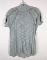 Anthropologie‎ Knitted Knotted Small Top Knit Sparkly Gray Blue Cowl Crochet 392 Photo 0