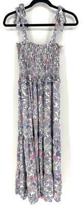 Petal + Pup Maxi Dress Floral Smocked Tiered 2 Blue Pink Boho Cottagecore Photo 0
