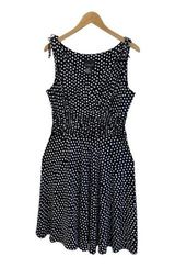 Scarlet Size 12 Black and White Polka Dot Sleeveless Fit And Flare Casual Dress‌ Photo 0