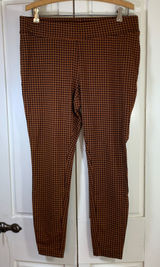 Lands End Starfish Leggings Womens‎ Large 14-16 Brown Houndstooth Knit Pants L Photo 0