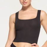 SKIMS Black Cotton Rib Tank Top XS Photo 0