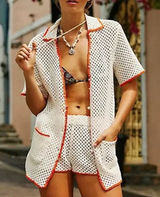 Free People Cabana Fauxchet Cardigan Top XS Ivory Boho Crochet Beach Coverup Photo 0
