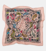 Zara Cotton Embroidered Printed Bandana Scarf Top Light Pink Paisley Multicolor Photo 0