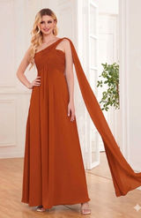 $89 NWOT Pomuyoo Ximena Unique Empire Flowing Straps Maxi Bridesmaid Dress 6 Photo 0