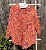 Lucky Brand long sleeve Floral Print blouse L Photo 0