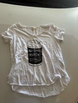 Hollister No Coffee Makes Me Depresso Women’s White T-shirt Size Small Photo 0