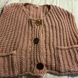 Chunky Pink Knit Sweater Size L Photo 0