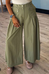Talulah Drawstring Hem Pants | Olive Photo 0