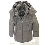 Mango Down Y2K Hunter Green Duck Feather Fill Jacket Removable Hood L Womens Photo 0