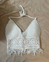 Crochet Halter Top White Photo 0