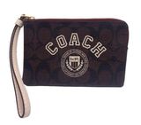 COACH Brown Coated Canvas Wristlet Photo 0
