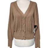 Abercrombie & Fitch Button Front V-Neck Cardigan Sweater Light Brown Size Small Photo 0