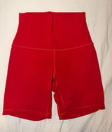 lululemon athletica Red High-Rise Bike Shorts Photo 0
