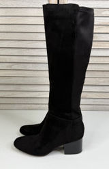 A2 by Aerosoles Black "Condominium" Faux Suede/Nylon Knee High Riding Boot-8.5 Photo 0