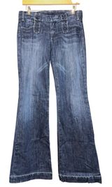Vtg Y2K Citizens Of Humanity Low Rise‎ Wide Leg Jeans Cadet 28 Distressed USA Photo 0
