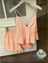 Striped Orange two piece set Size M Photo 0