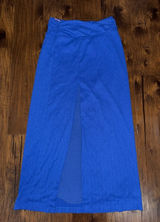 Free People Asymetrical Wrap Maxi‎ Skirt Royal Blue Size Medium Photo 0