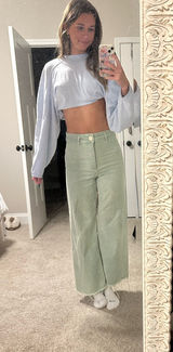 ZARA ZW High-Waisted Marine Straight Jeans Photo 0