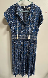 NEW Part Two Copenhagen Landeal Blue Paisley Midi‎ Dress Women’s US 12 Ethereal Photo 0