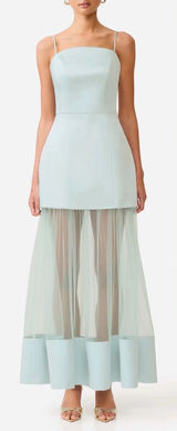 NEW ELLIATT Marcella Strapless Sea Green Gown Sz XS Photo 0