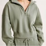 ✨Abercrombie and Fitch Sunday Half-Zip Green in Sz XXS Hoodie✨ Photo 0