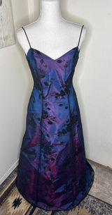 VTG Steppin' Out Blue Purple Iridescent Prom Dress Gown Whimsigoth Fairy 90s Y2K Photo 0